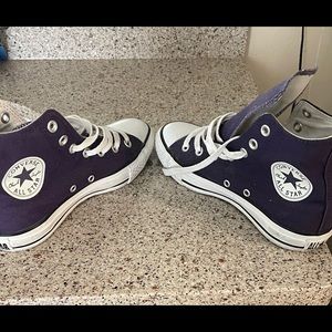 Plum converse high top shoes size 7